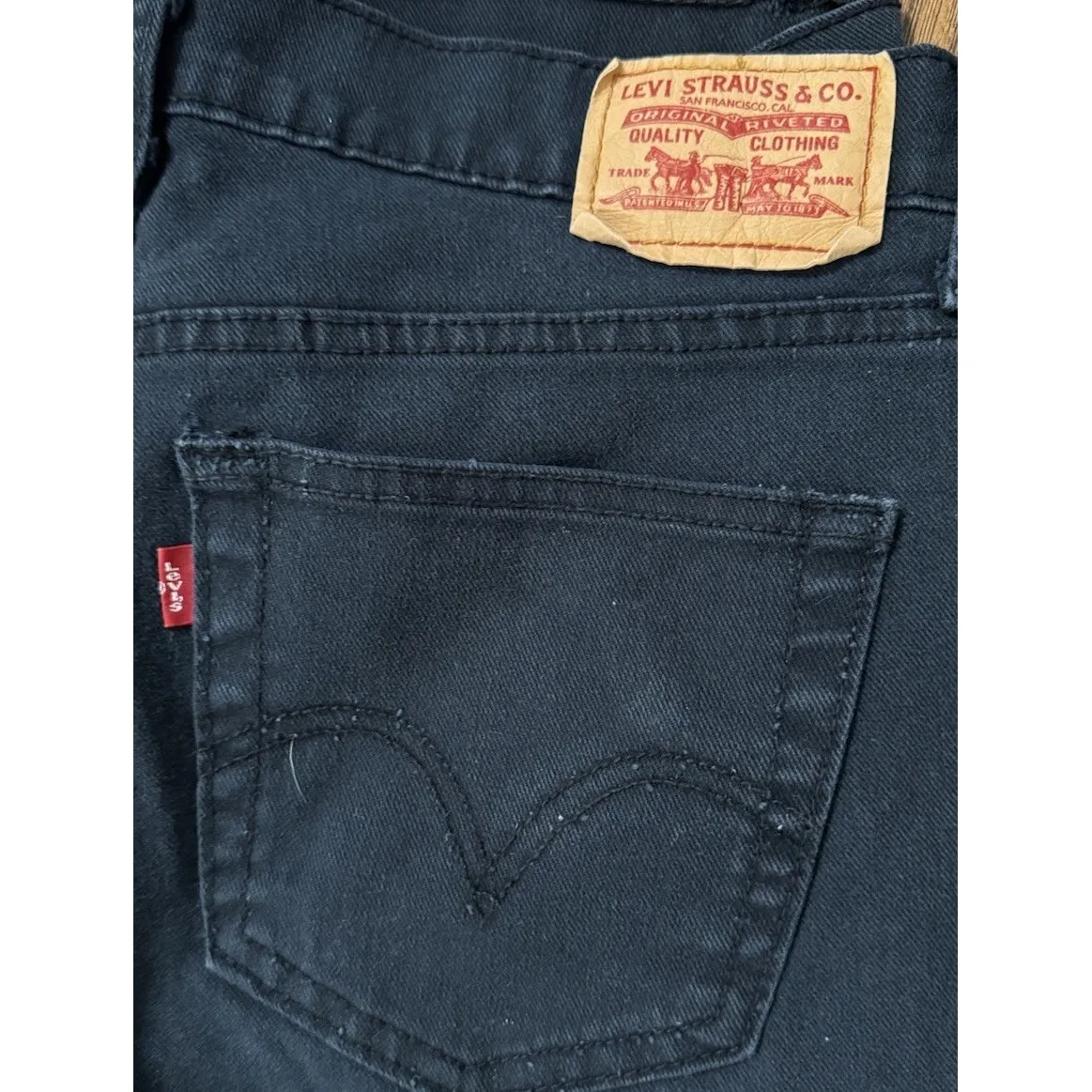Retro Levi's 550 Women's 16 M Relaxed Boot Cut Black Jeans Cowboy‎ Western - Image 2