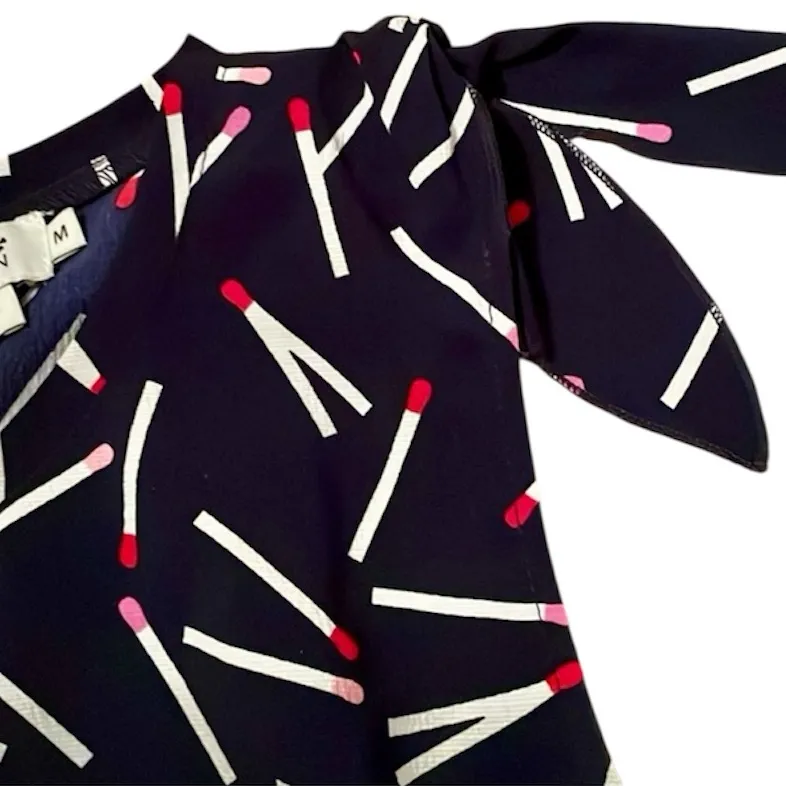 Molly Bracken Navy Side-Tie Accent Matchstick Shell Top - Image 2