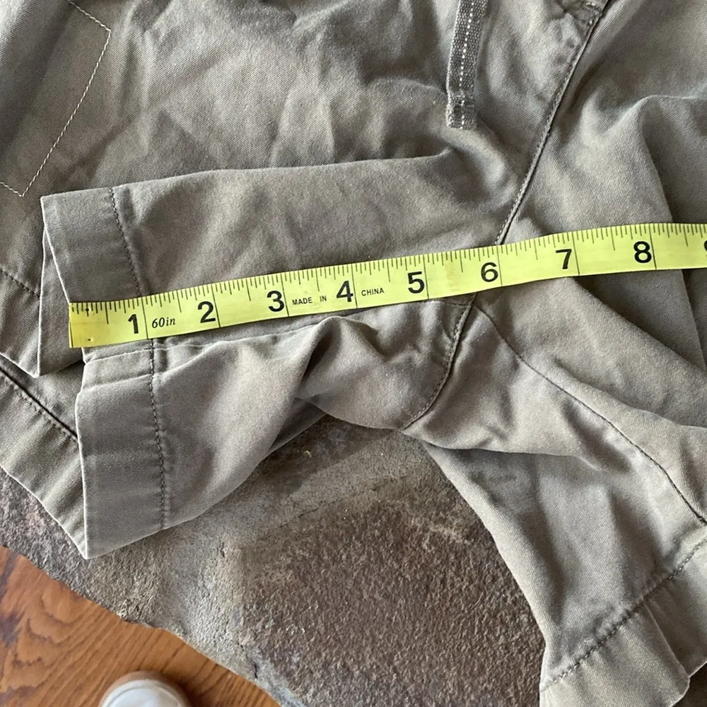 J.Jill  size 8 cotton cargo shorts tie waist olive army green chino casual comfy - Image 7