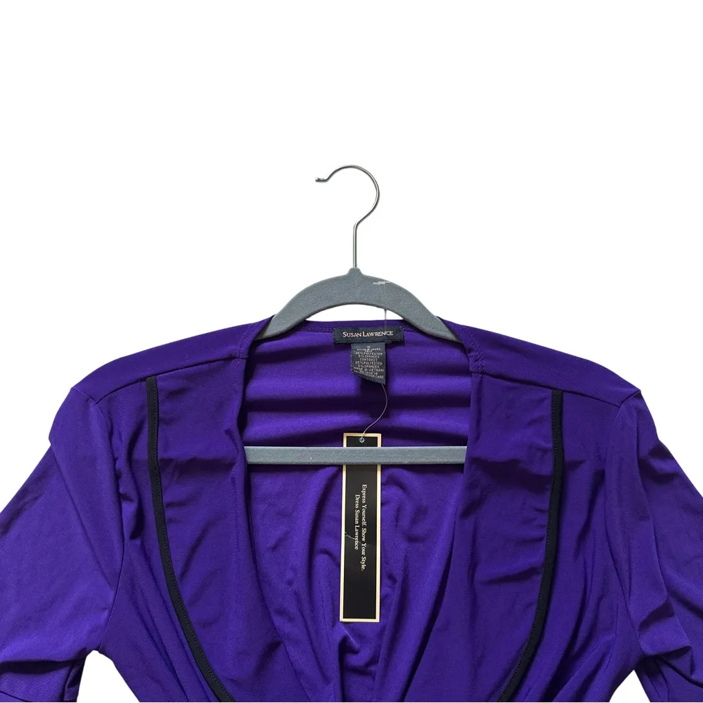 Purple Cardigan Women’s S Short Ruffle Sleeve Open Front Flowy Jacket Whimsical - Image 3