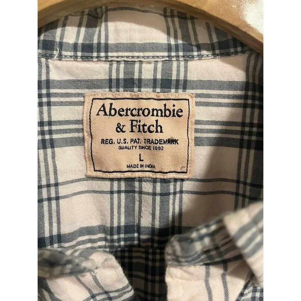 Abercrombie Shirt Flannel Womens Large Pink Button Up Plaid Pocketed Winter Fall - Image 6