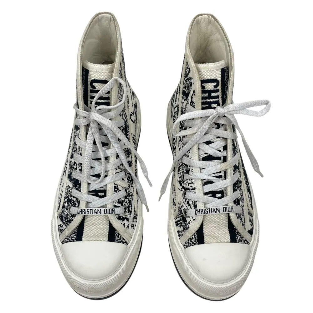 Christian Dior Walk'n'Dior Platform High Top Sneaker Plan de Paris Size 38 - Image 3