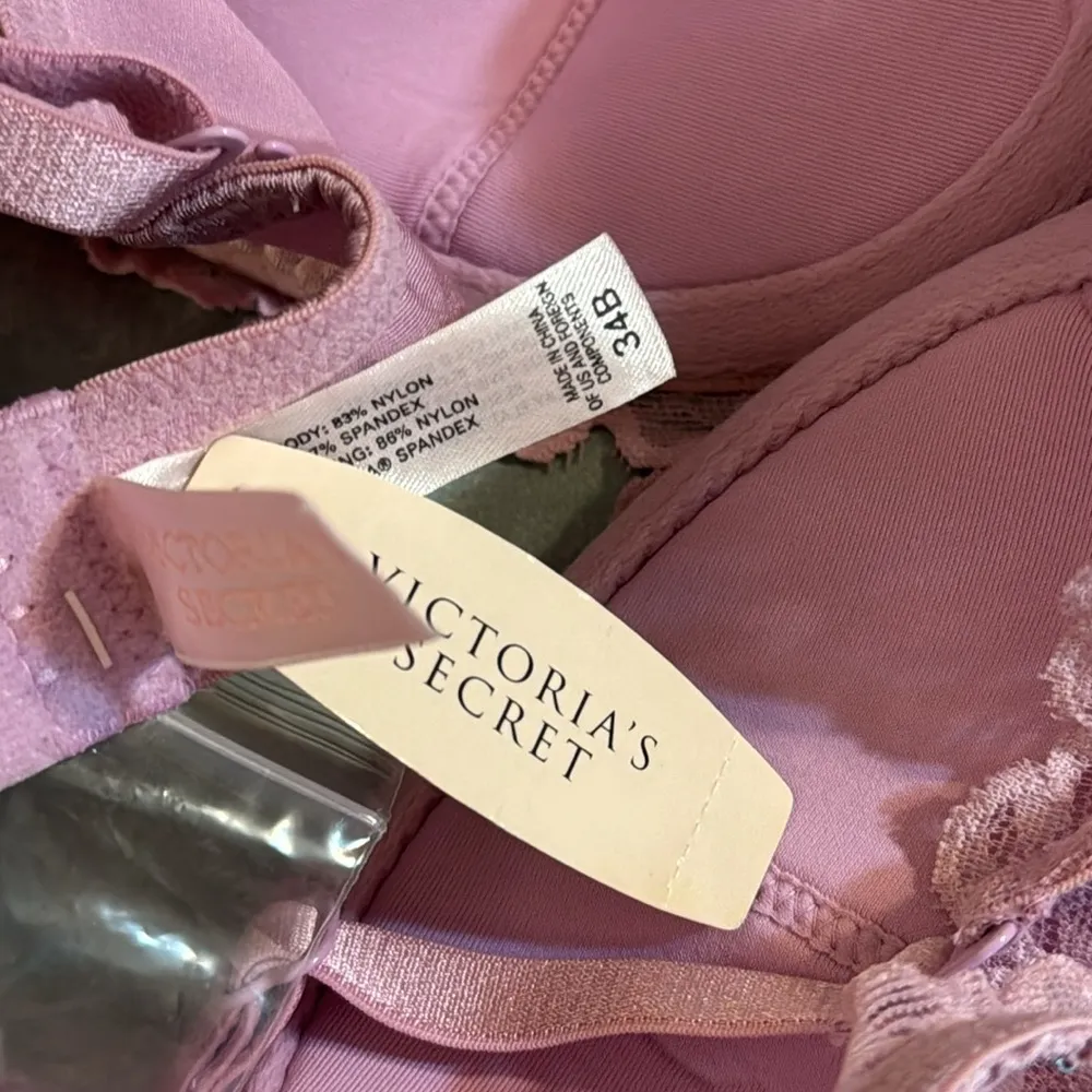 Victoria’s Secret sexy pink lace gem detail wired bra size 34B - Image 7