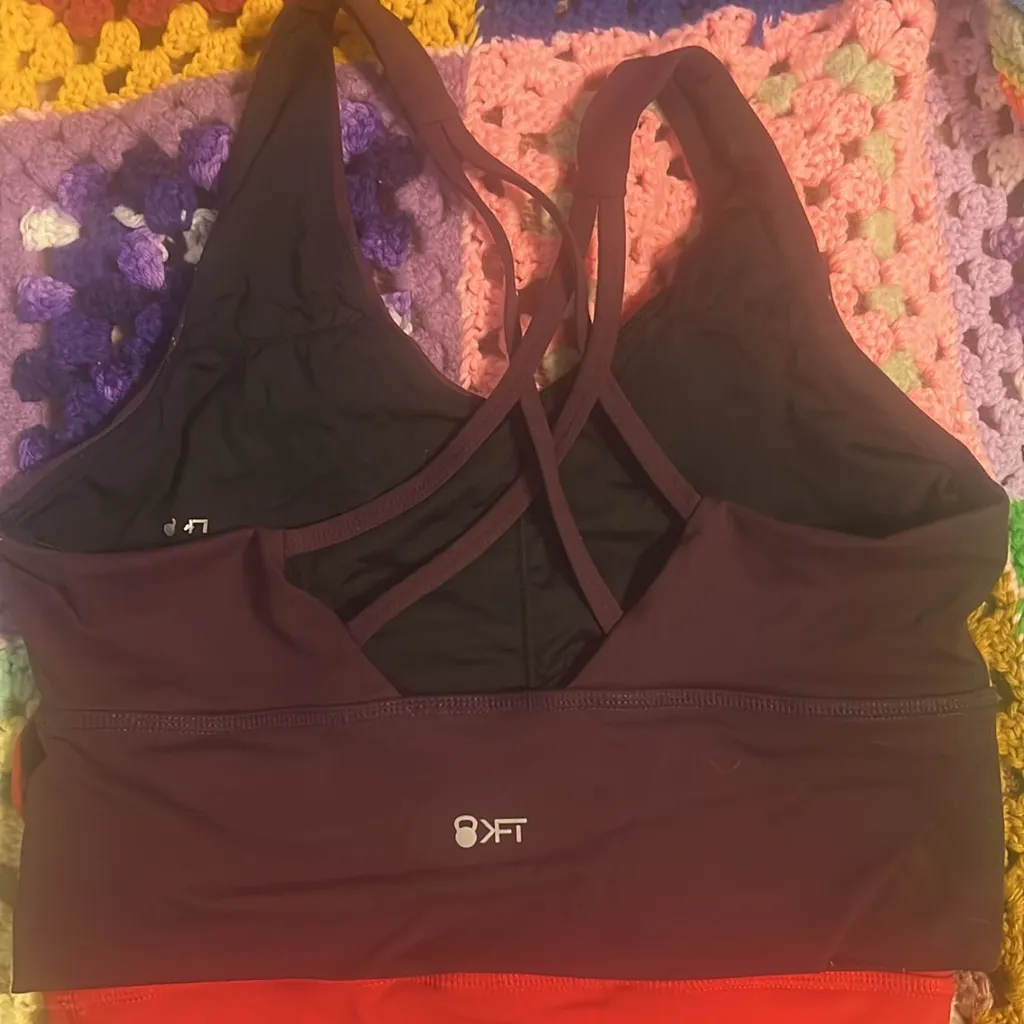 KFT Brands BUNDLE Goddess Bra RED and PURPLE Crossfit Brami Workout Cross Back M Size M - Image 5