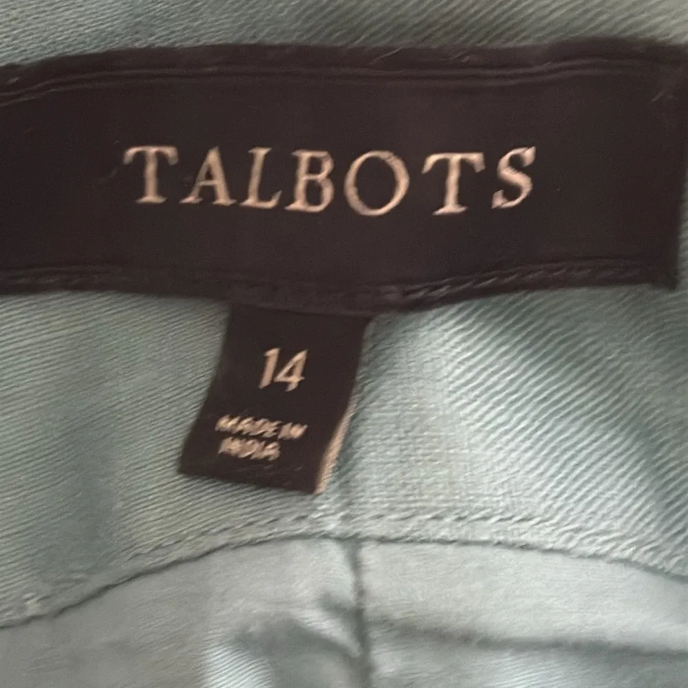 Talbots Floral Embroidered Pleated Skirt 100% Linen Teal Lined Cottagecore Sz 14 - Image 10