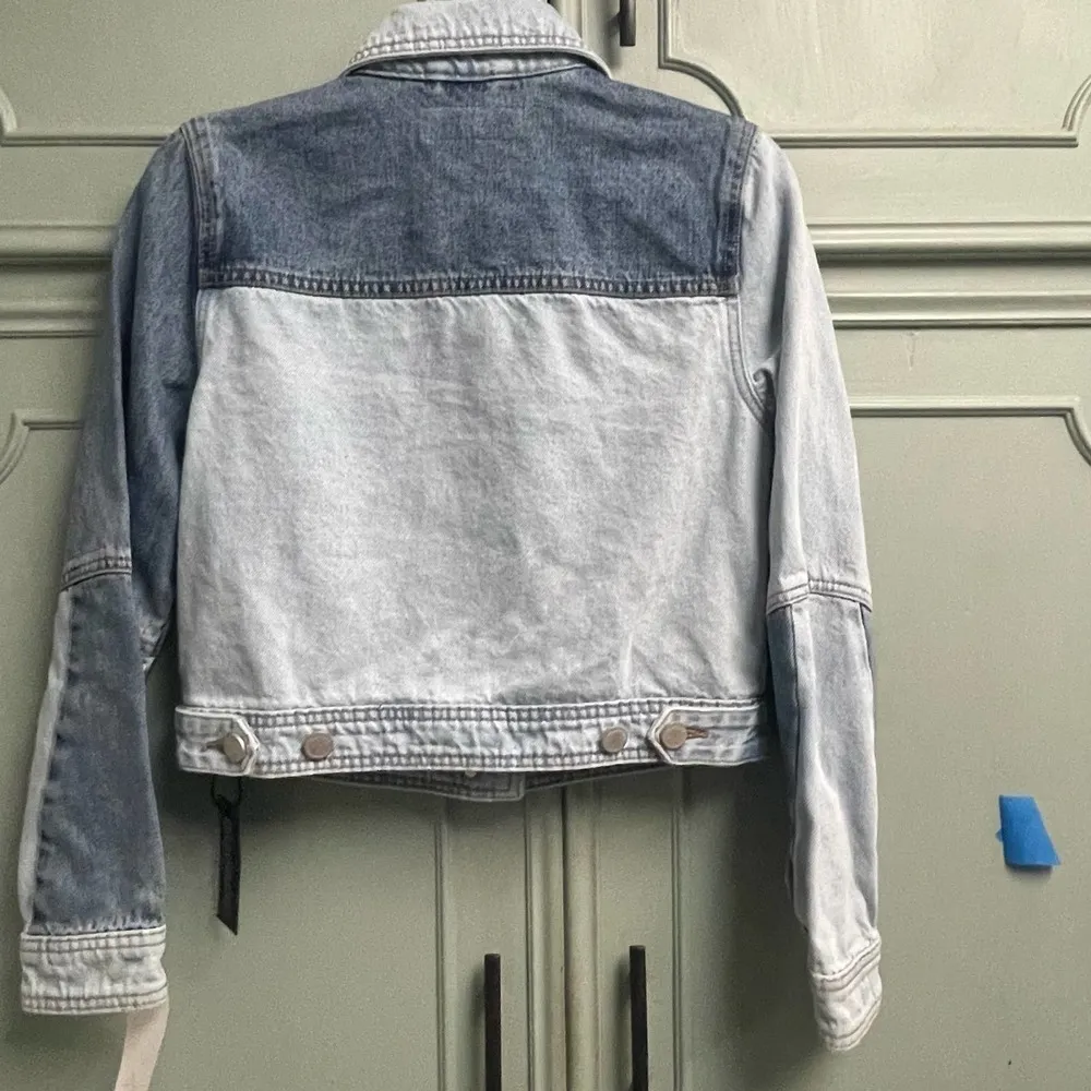 BlankNYC Patchwork Denim Jacket XS NWT Jean Cropped $98 - Image 2