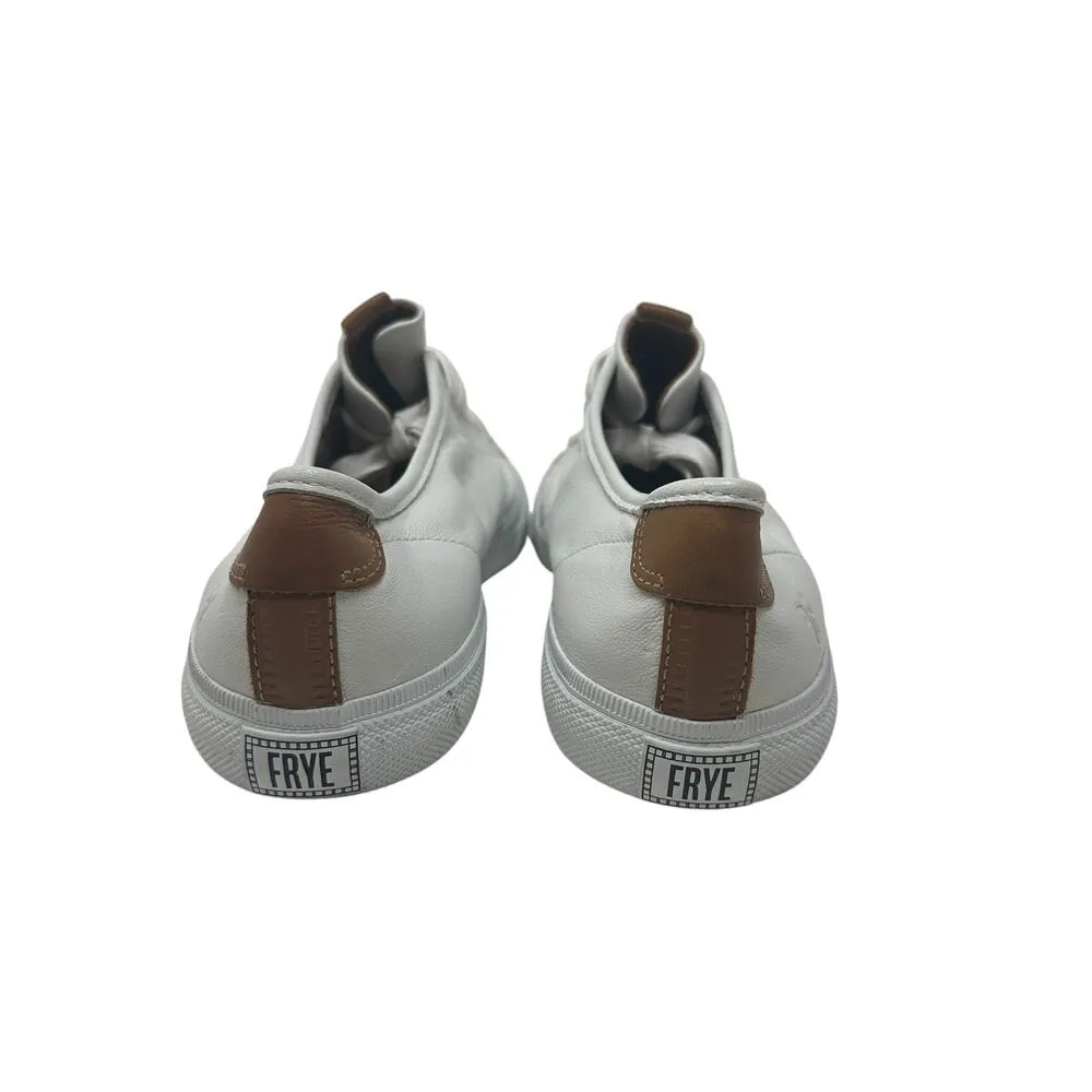 Frye Gia Low Top Lace-Up Leather Lifestyle Sneakers Shoes White Size‎ US 9 - Image 7