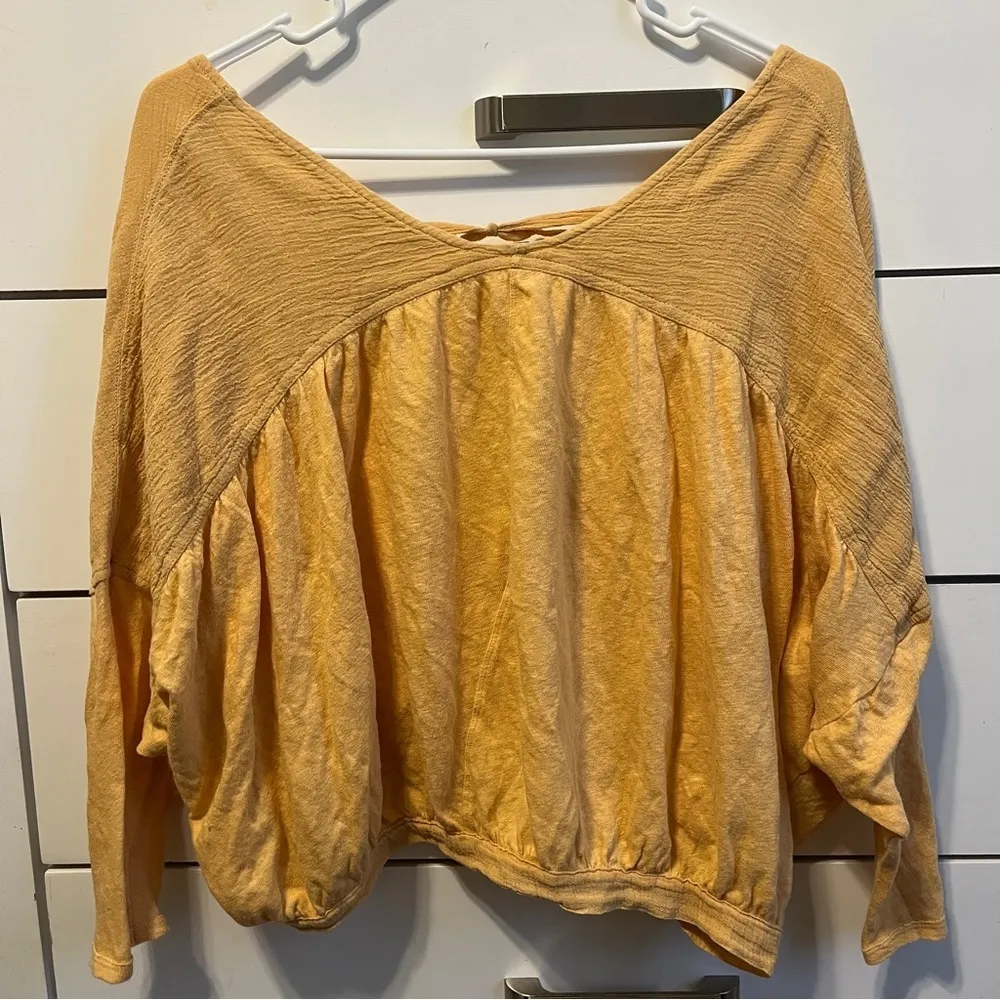 Free People Wrap Surplice Top Orange - Image 4