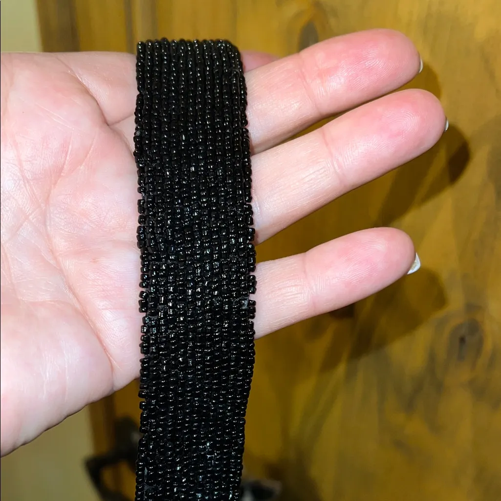 Handcrafted In India | Cherry 🍒 Beaded Bag w/ Bag Charm Black - Image 6