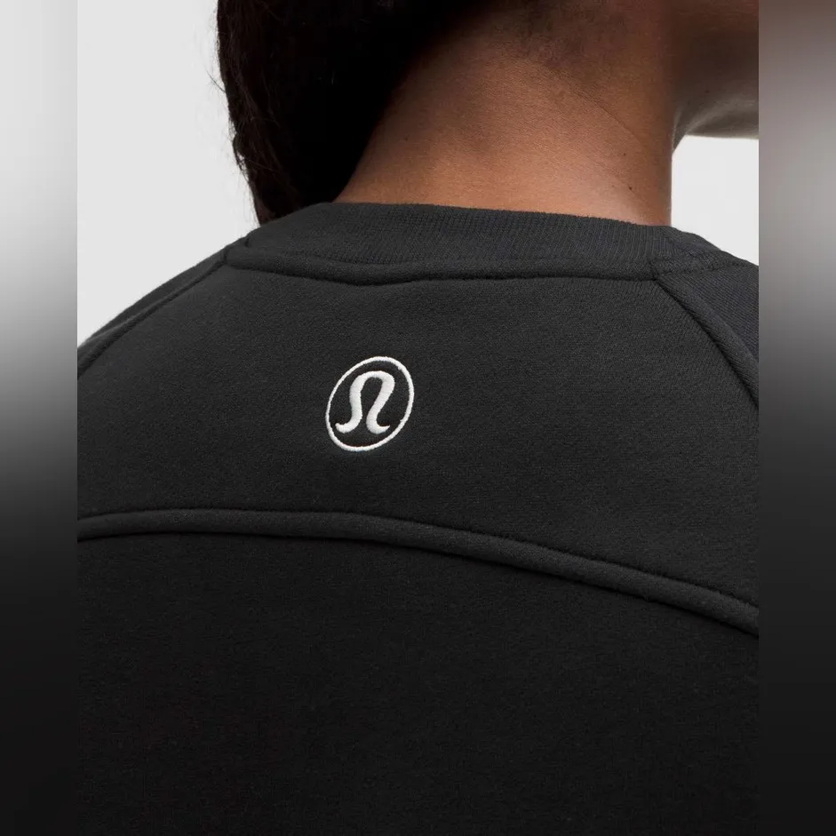 Lululemon NWT Scuba Oversized Pullover Wordmark Black Light Ivory Size M L - Image 4