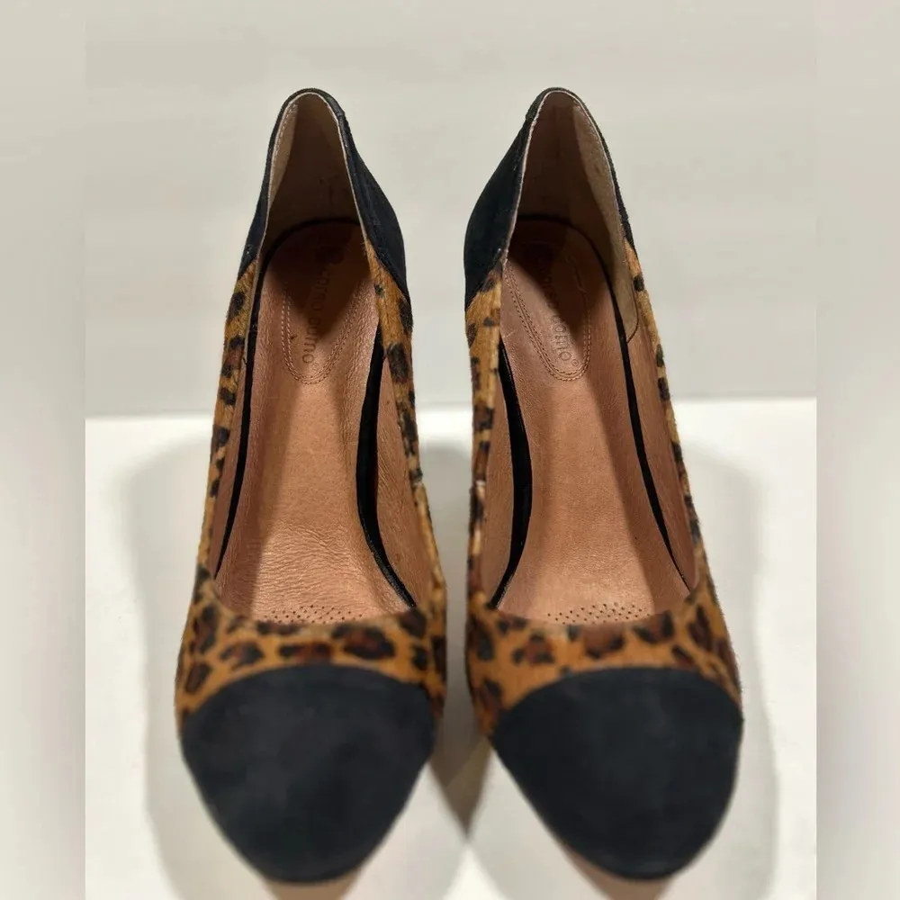 NEW!CorsocComo-Leopard cow hair, suede heel pumps size 8 - Image 4