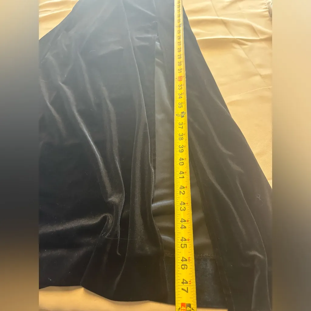 Windsor Black Velvet Off Shoulder Gown Maxi Dress Slit Sz 1/2‎ XS - Image 13