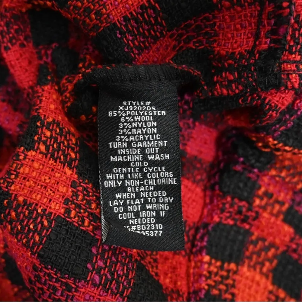 Sanctuary Womens M Ashley Bouclé Knit Buffalo Plaid Jacket NEW - Image 10