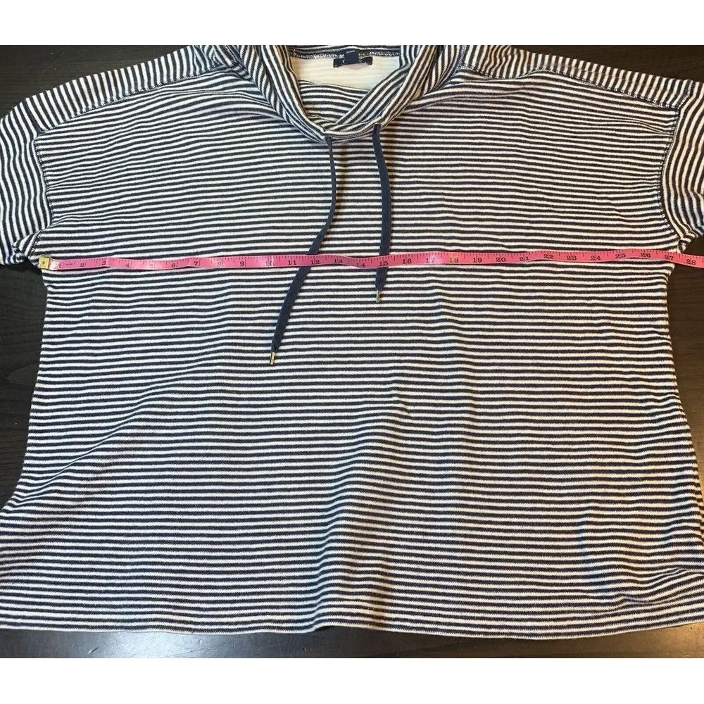 Chaps Size 3X Blue Striped Cowlneck Long‎ Sleeve Top Textured Sporty Athleisure - Image 10