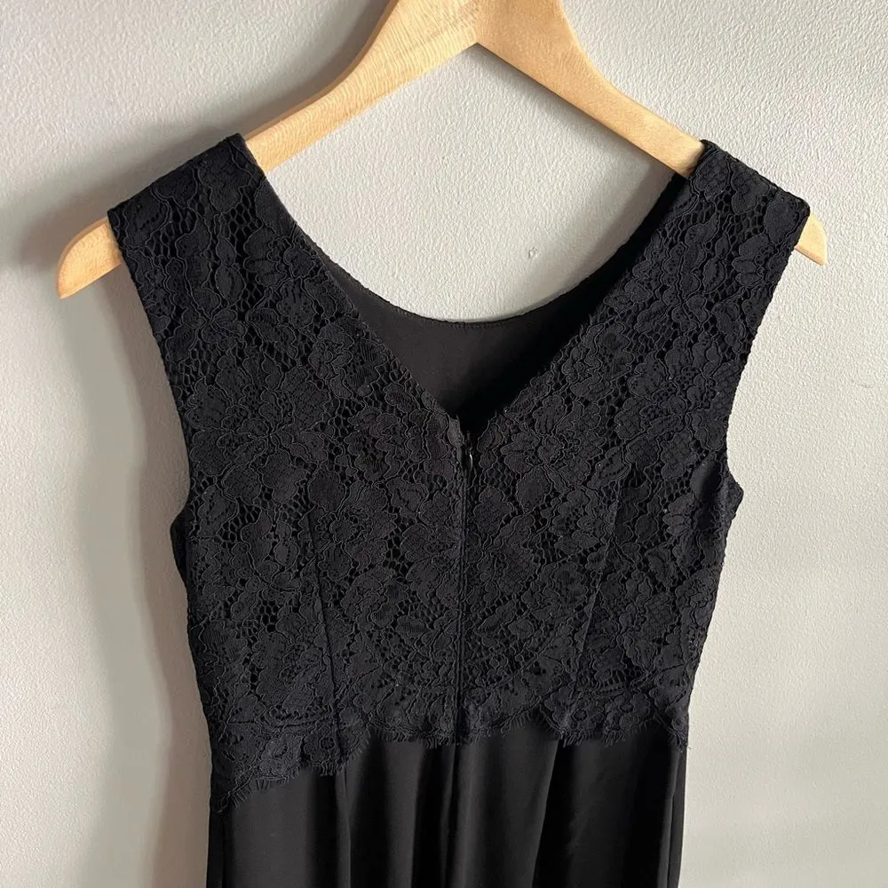 RSVP by Talbots Black Lace Bodice Jumpsuit Wide Leg Sleeveless 2P - Image 5