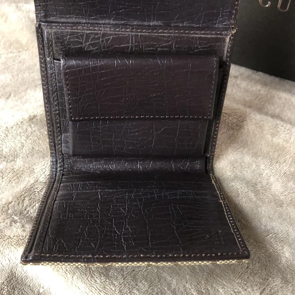 GUCCI GG Canvas Leather Sherry Line Horsebit Trifold Wallet COMES WITH GUCCI BOX - Image 12