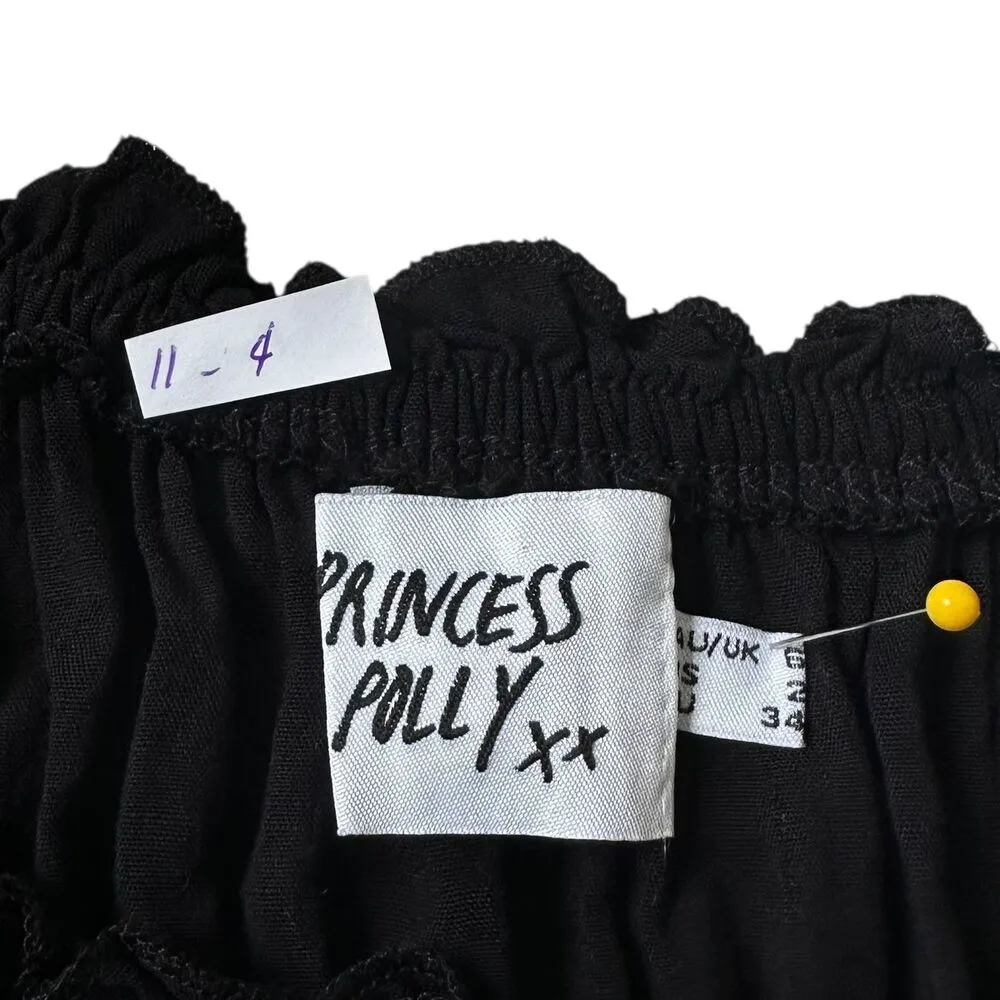 Princess Polly The Love Galore Black Tiered Romper Women's Size 2 | 11-14 - Image 3