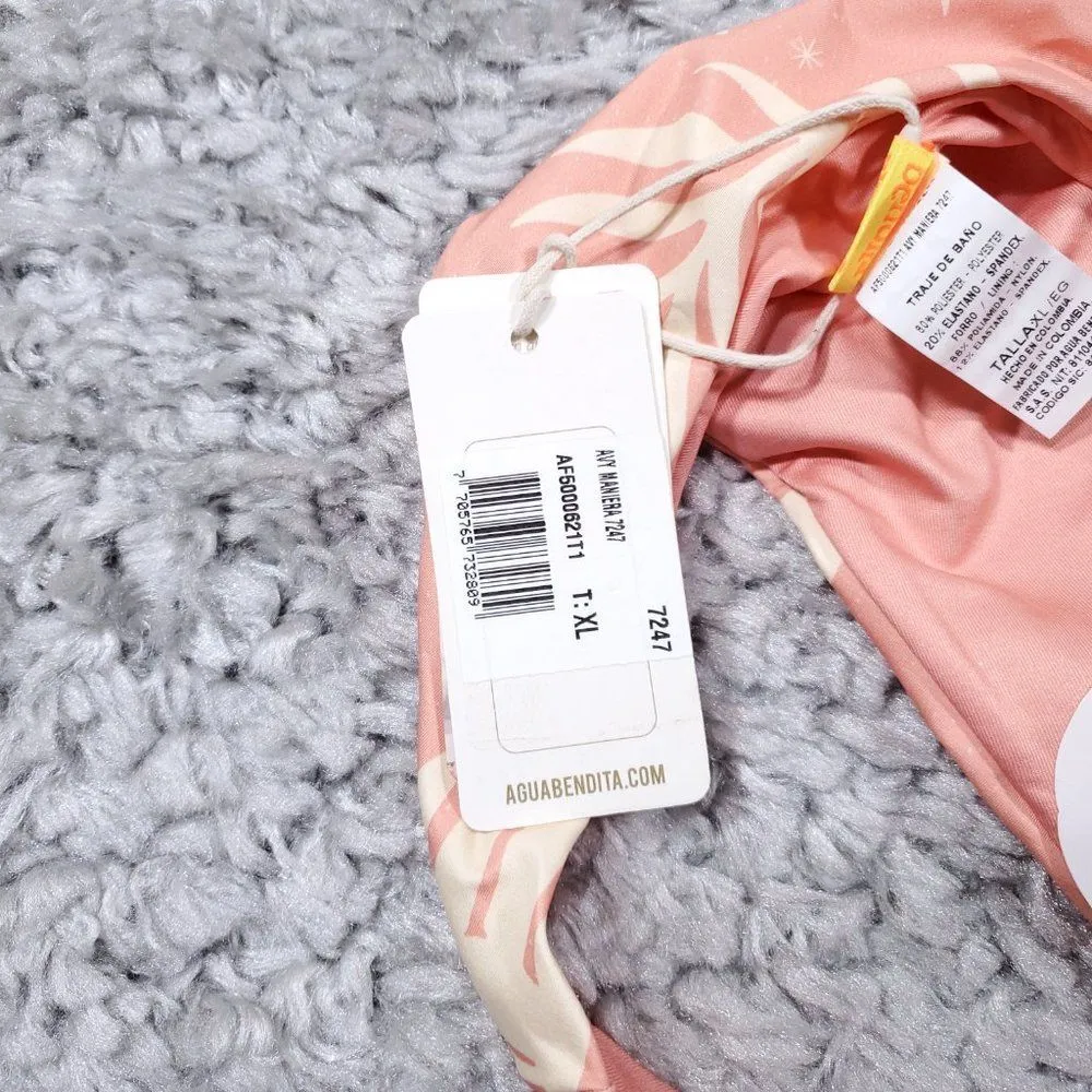 Agua Bendita Avy Maniera Bikini Swim Bottom Pink Yellow Sun Moon Size XL - Image 6