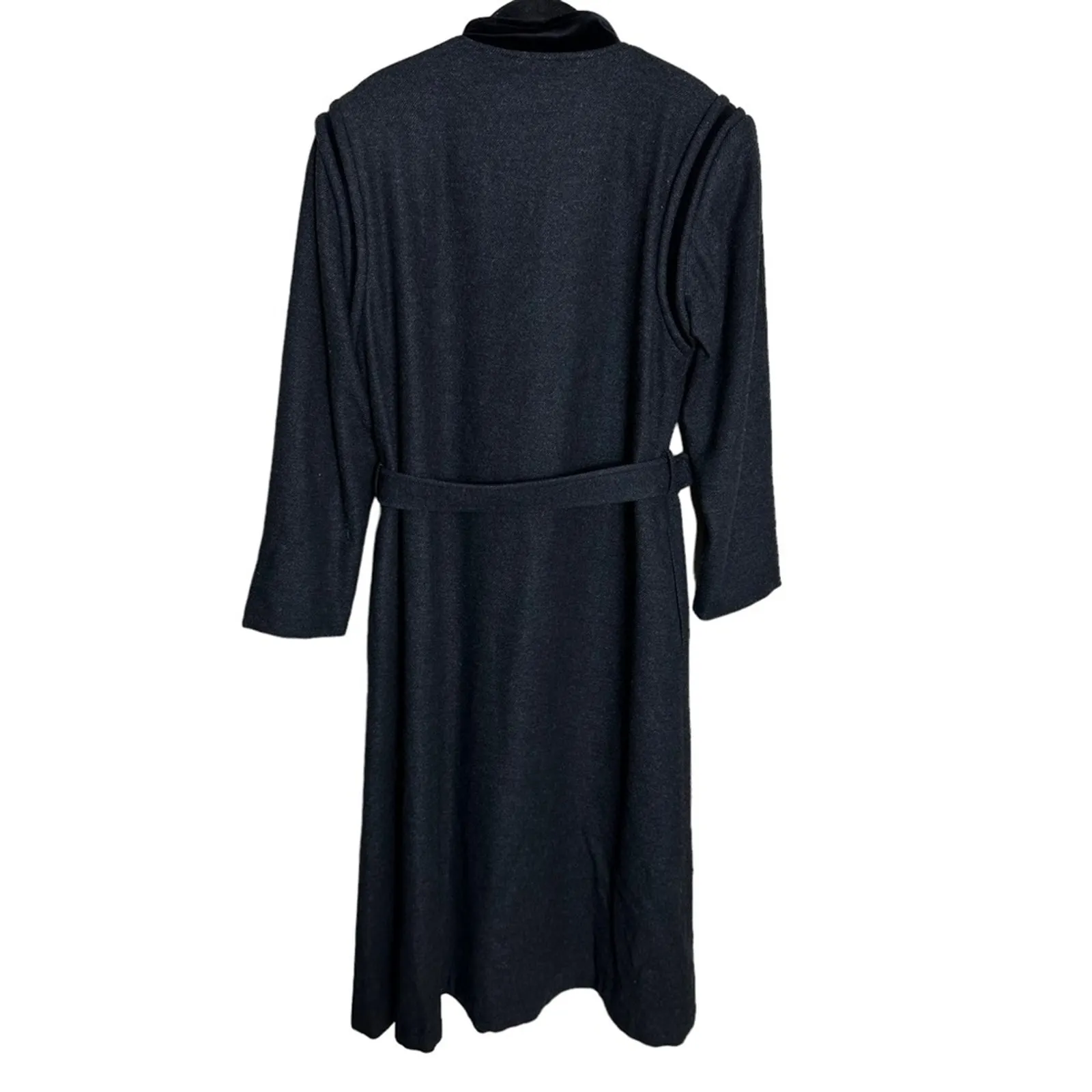 Valentino Vintage 80s Wool Overcoat Black Size 6 - Image 8