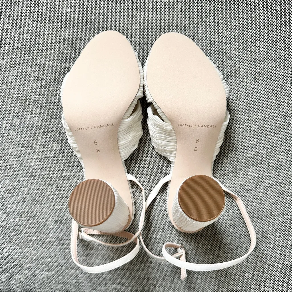 NEW Loeffler Randall Camellia Pearl Pleated Bow Bridal Heel in Vegan Pearl - Image 9