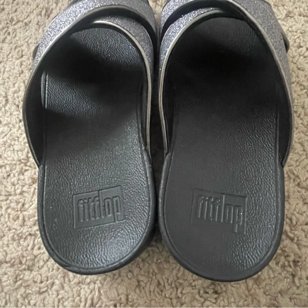 FitFlop Lulu Glitterdust Wedge Sandals - Image 4