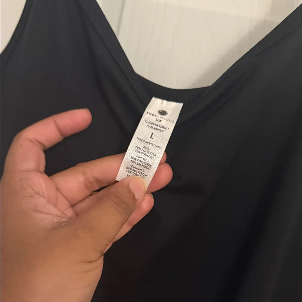 Yogalicious Classic Black Jumpsuit L NWT - Image 4