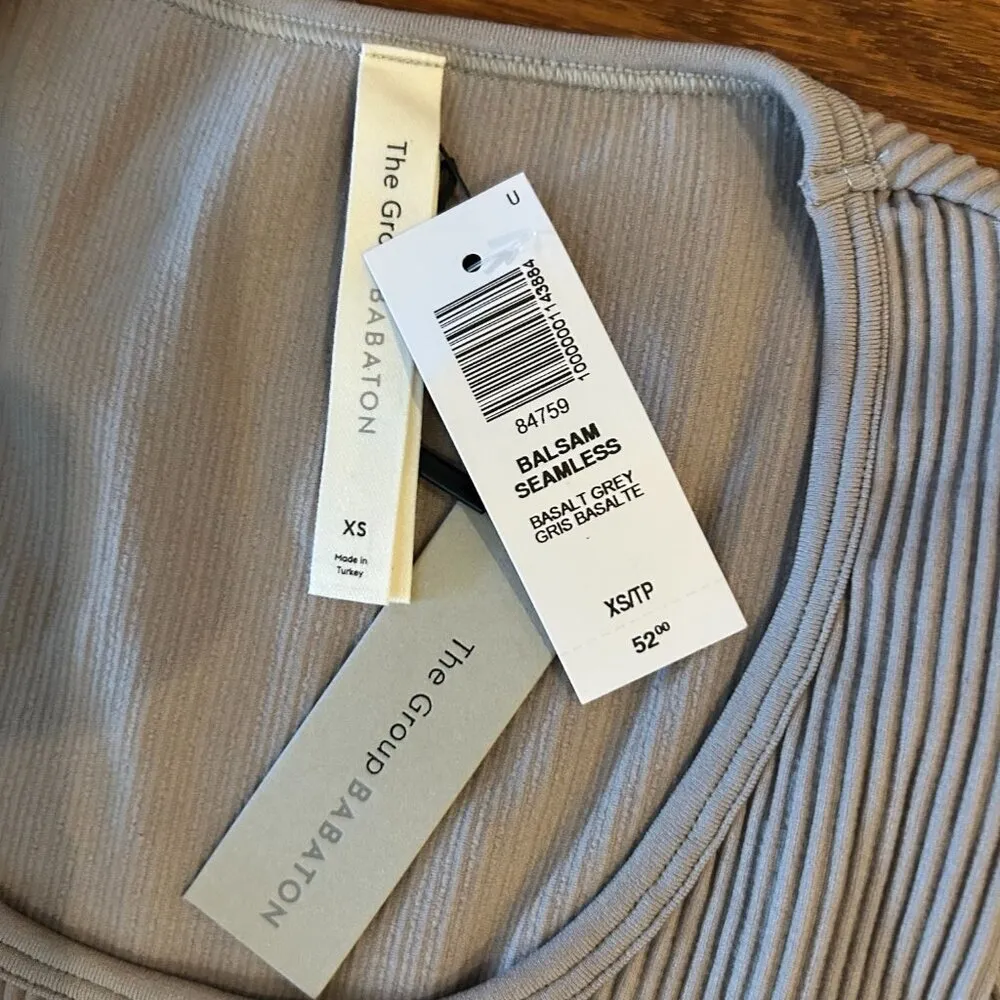 NWT Babaton Sculpt Ribbed Scoop Neck Cropped Longsleeve Size XS Seamless ARITZIA - Image 3