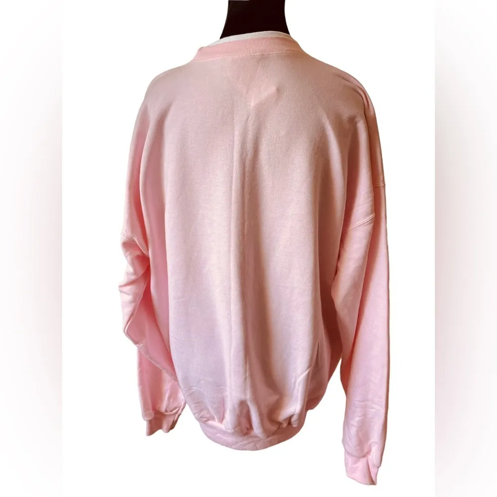 NEW Deadstock MC Sportswear Vintage Y2K Pink Embroidered Snowflake Sweatshirt Size XL - Image 5