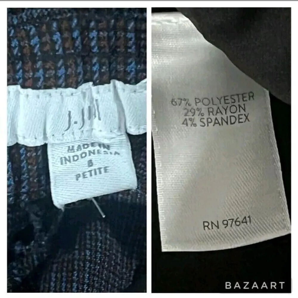 J. Jill Glen Check Straight Leg Dress Pants Size 6P Preppy Office Classic - Image 7