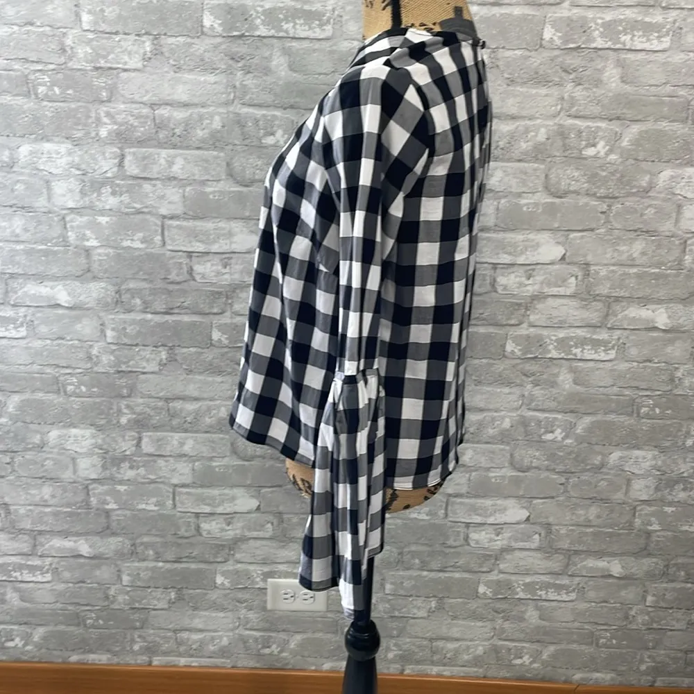 Anthropologie Sunday in Brooklyn Plaid Bell Sleeve Top - Image 4