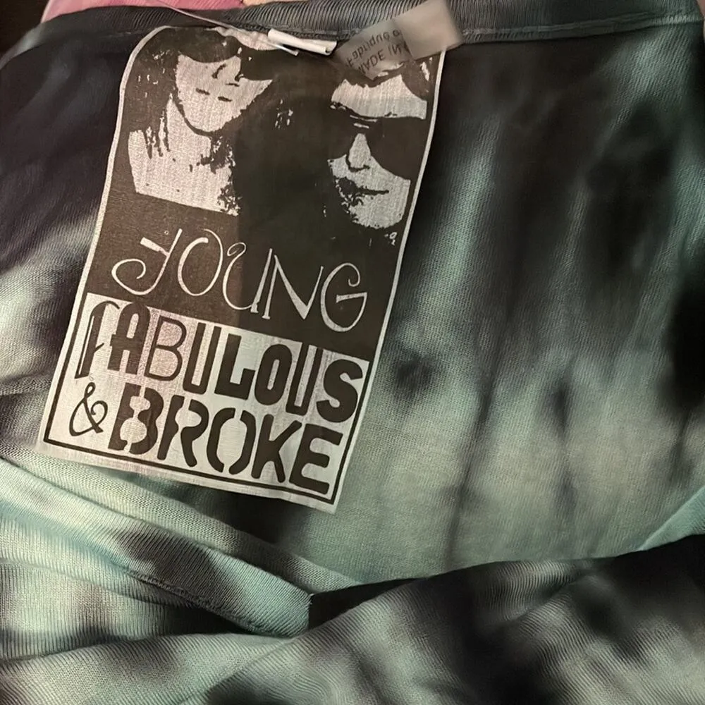 Revolve Young Fabulous & Broke Araya Seafoam Tie Dye Ruched MIDI Dress NWT S - Image 8