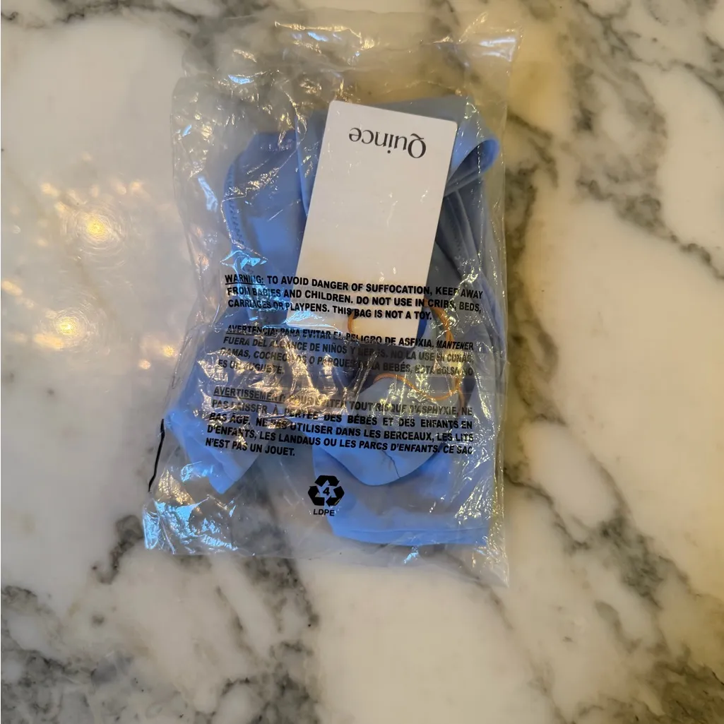 NWT QUINCE Clear Blue Sky Italian High-Leg Bikini Bottom Sz M 🩵 light blue - Image 9