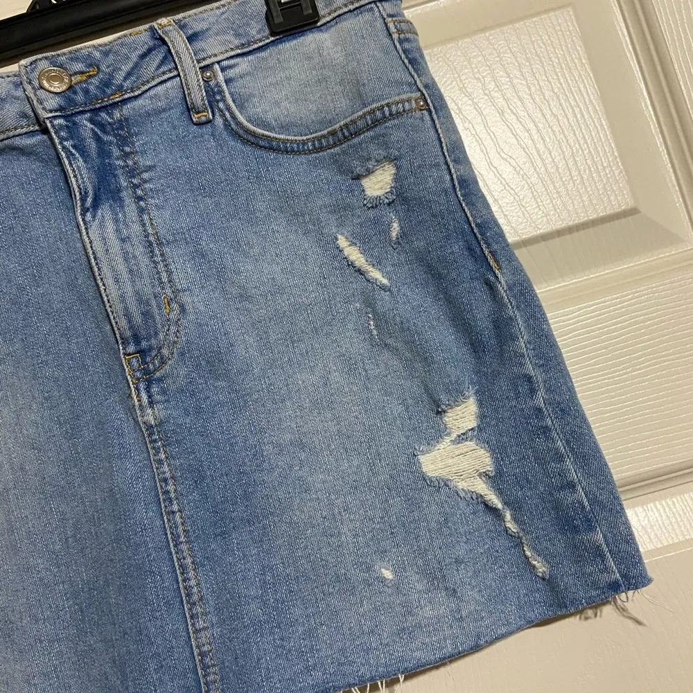 Forever 21 Light Wash Distressed Skirt - Image 3
