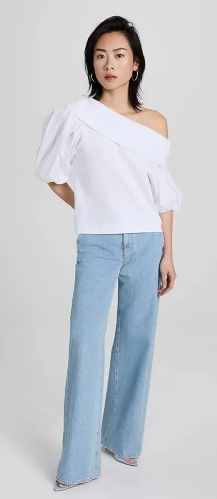 NWT Tanya Taylor Georgia Off Shoulder Puff-
Sleeve Top Optic White Medium $295 - Image 1