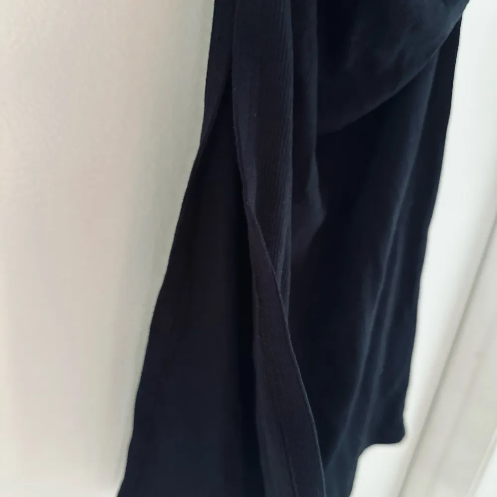 Anthropologie Black Mock Neck Midi Long Sleeve With Slit Dress Size 0 XS - Image 8
