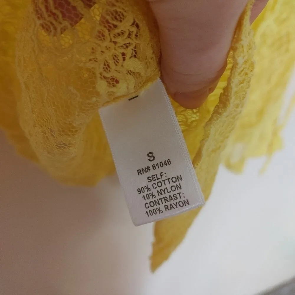 Vanity Size Small S Sheer Bright Yellow Swimsuit Cover Up Top Colorful Summer - Image 7