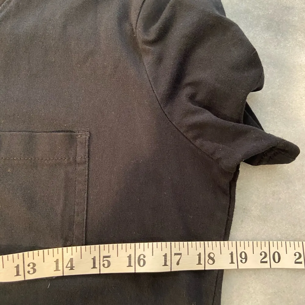 Ariat Rebar Size S Black Cotton V Neck Short Sleeve Tee Shirt Front Pocket Logo - Image 7