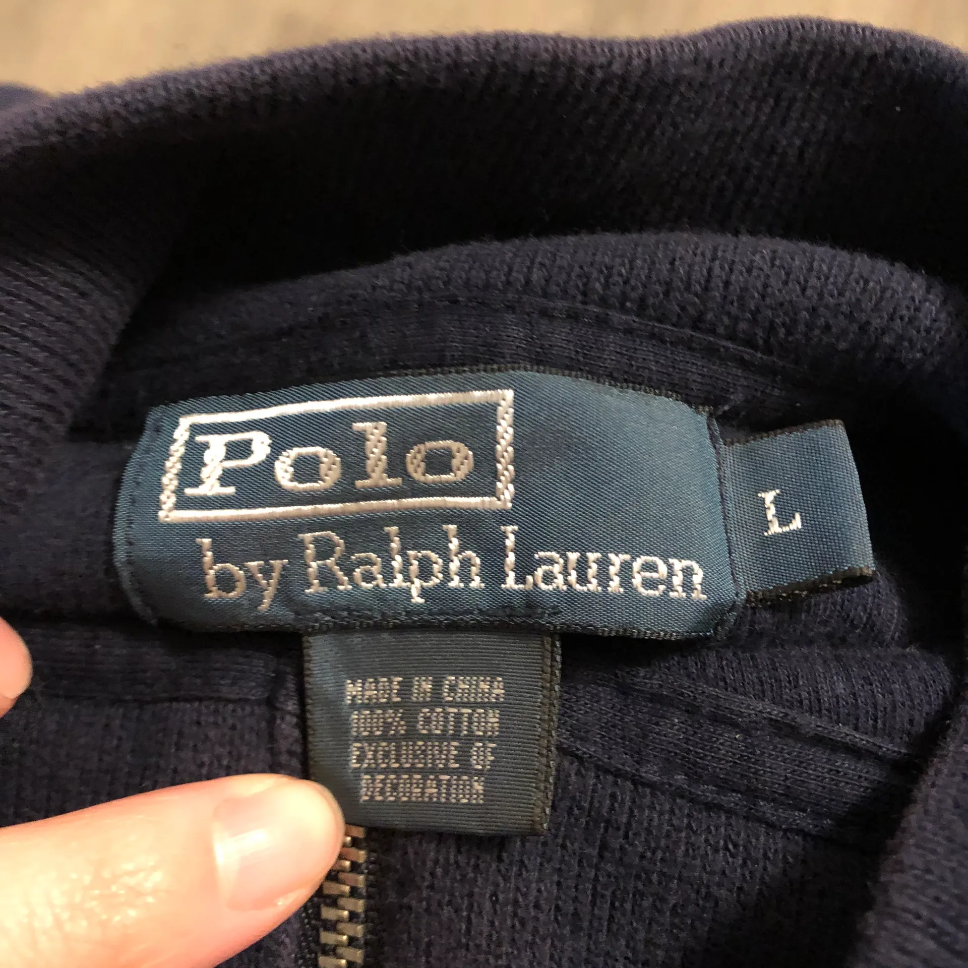 vintage  navy blue quarter zip - Image 3