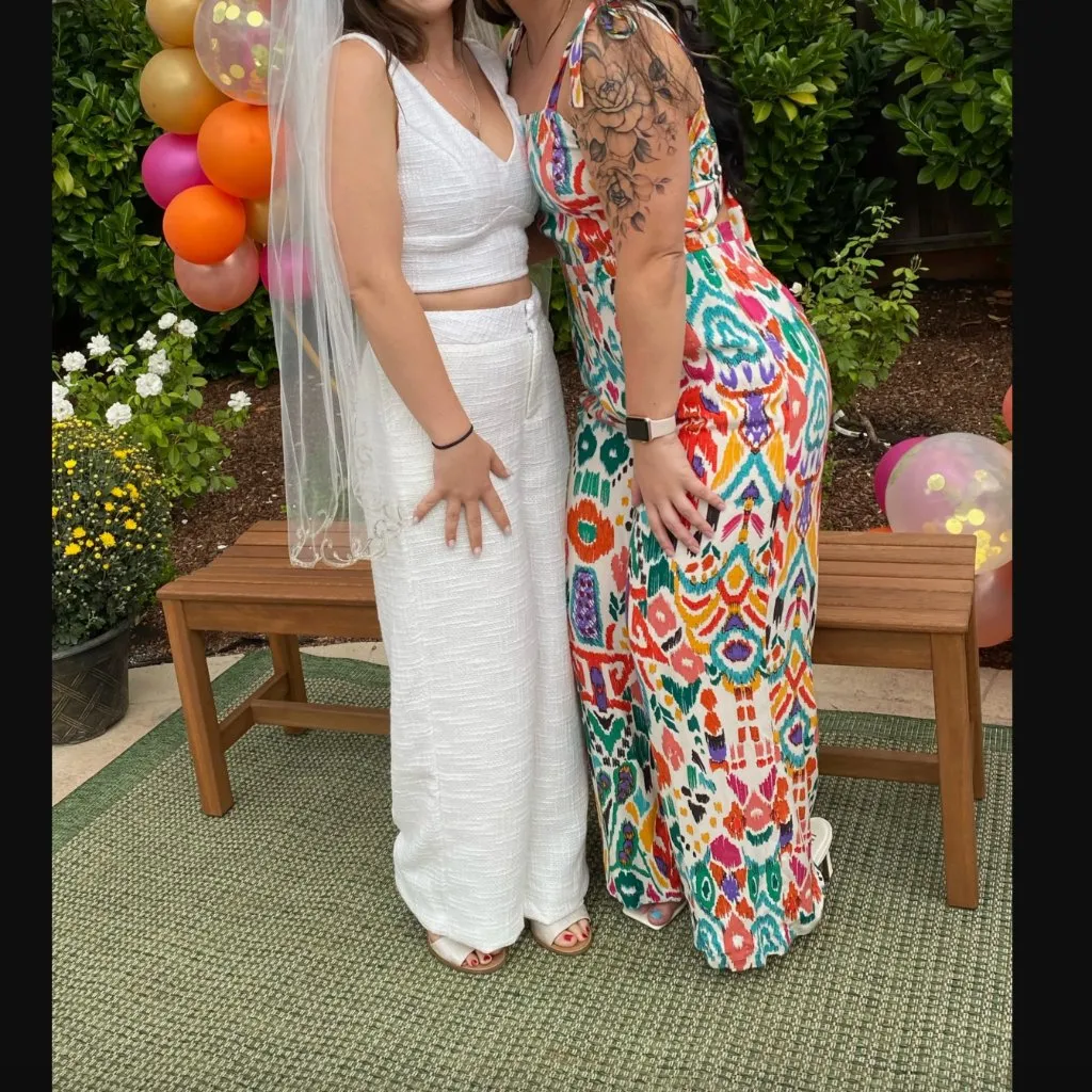 Lulus Pants L NWT Tweed Wide-Leg Chic and Sophisticated Ivory Textured - Image 3