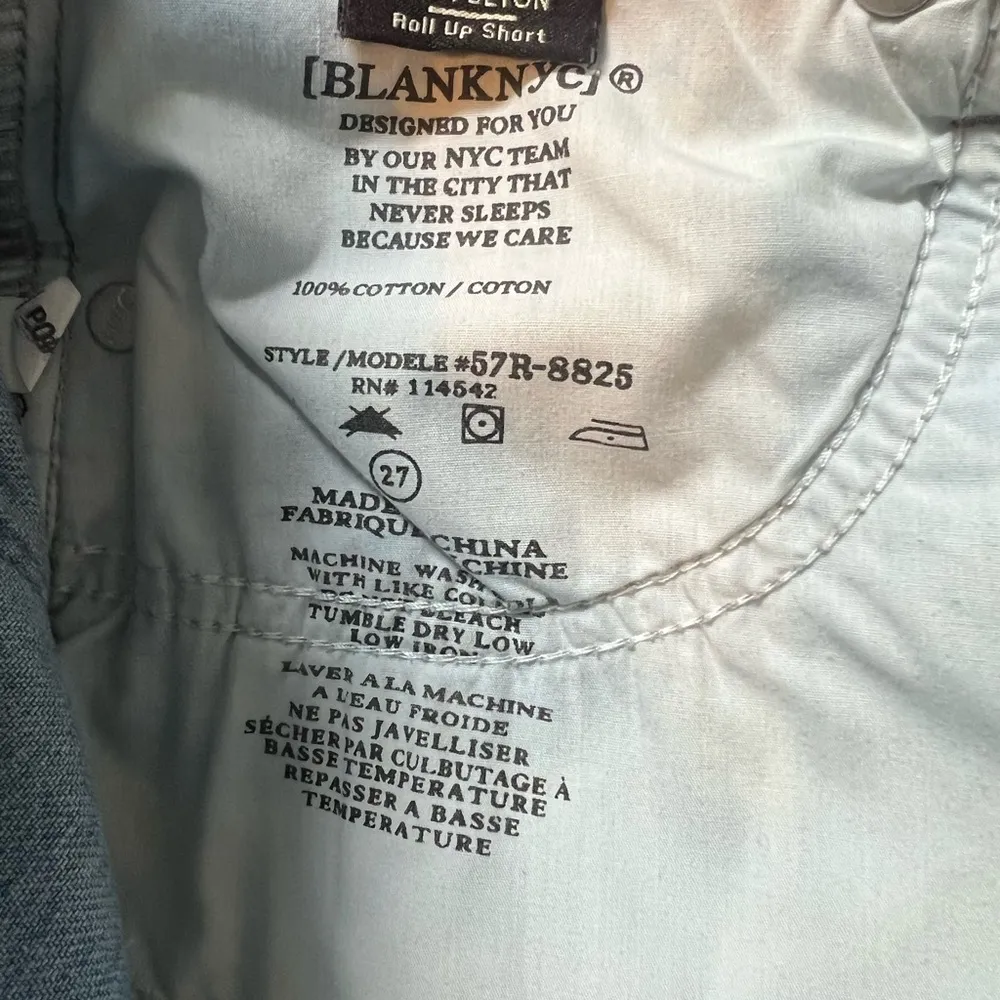 Blank NYC Blue Jean Shorts Distressed Cut-Off Hem Sz 27 - Image 4