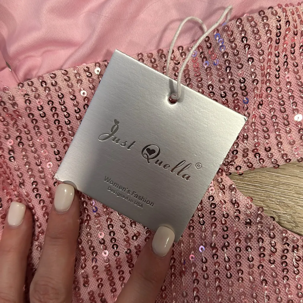 NWT Women's cowl neck sequin dress - medium with open side - Image 5