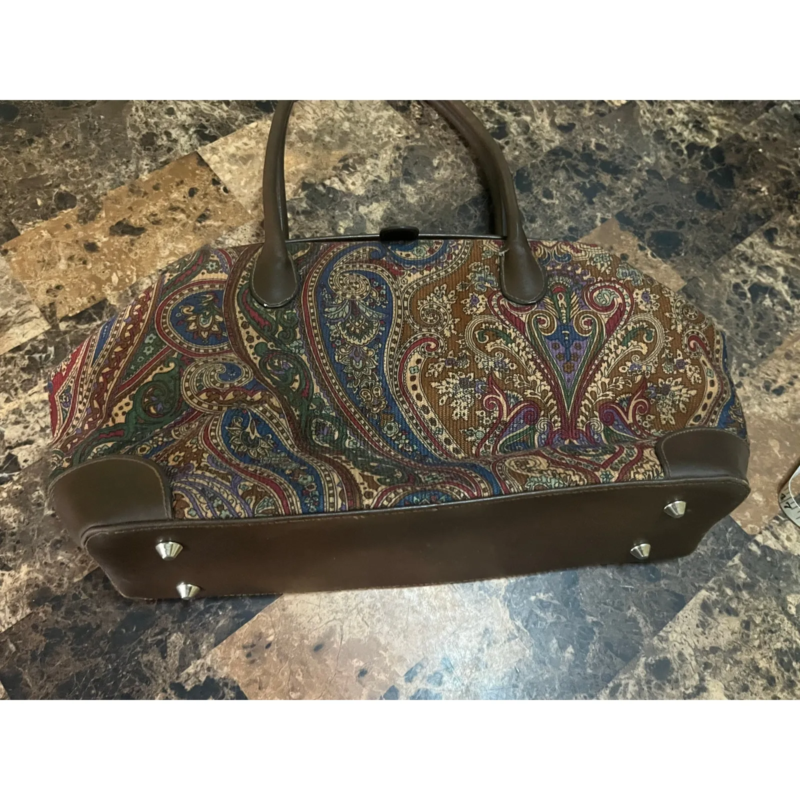 St. John’s Bay Vintage Paisley Hand Bag Brown - Image 6