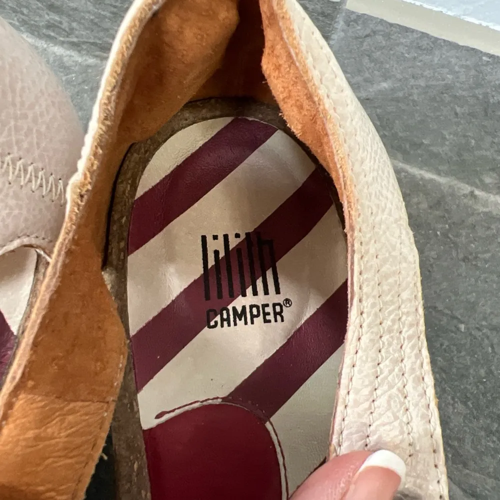 Camper x Lilith Ivory Leather Open Toe Comfort Sandals Size 8.5 - Image 6