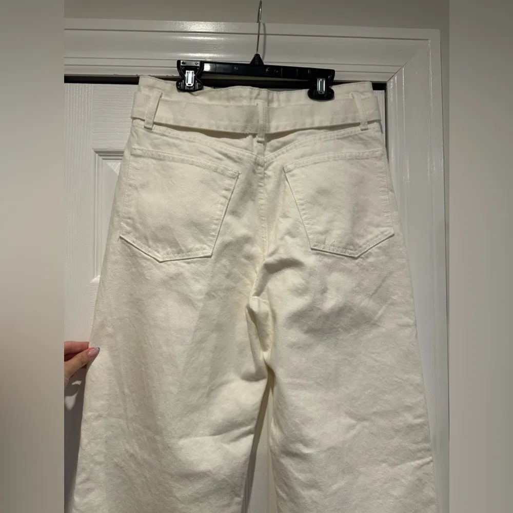 Reformation Wilder Belted High Rise Wide Leg Cropped Jeans - Image 6