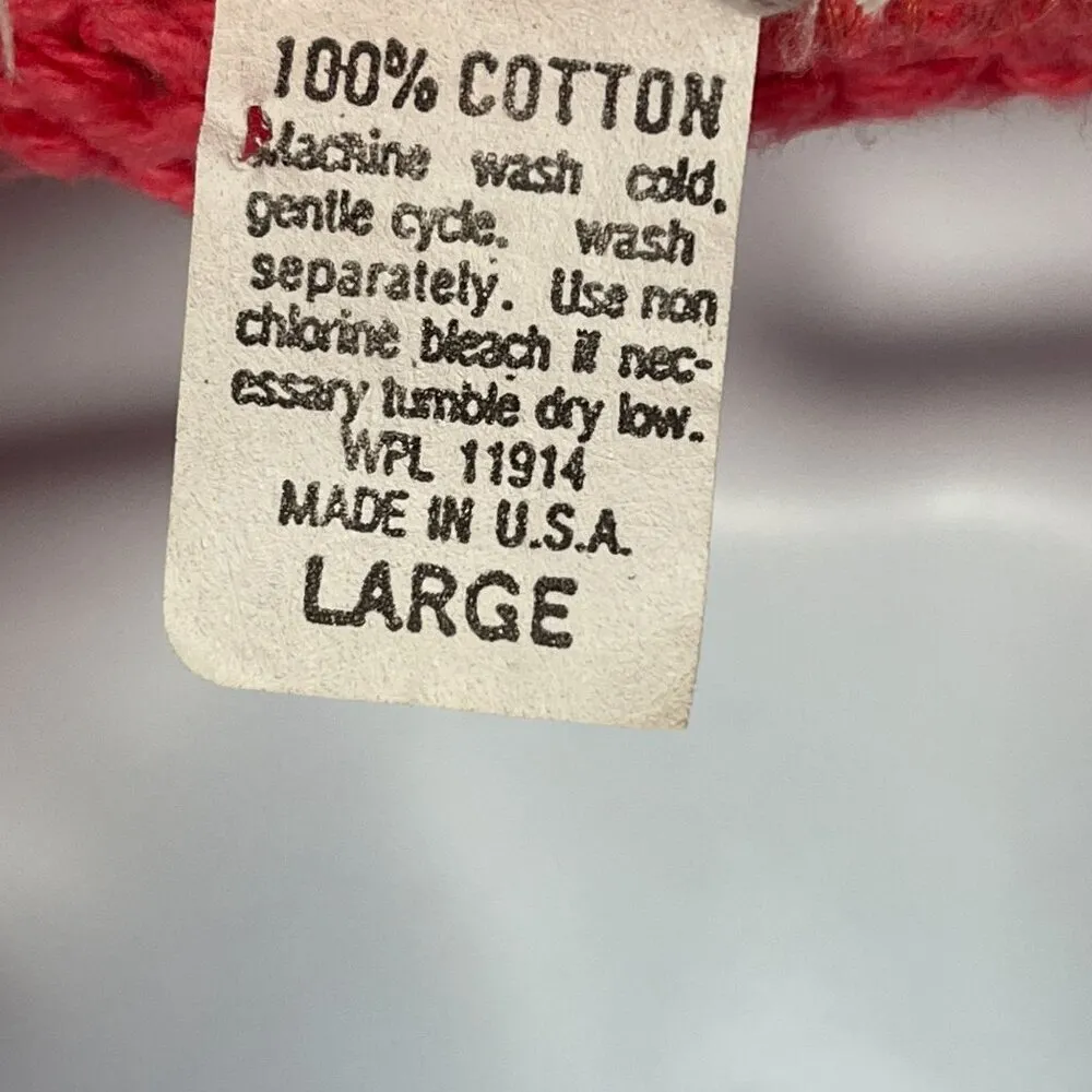 Vintage 80's Oversized Neon Bright Pink Seed Stitch Knit Sweater Top Large - Image 7