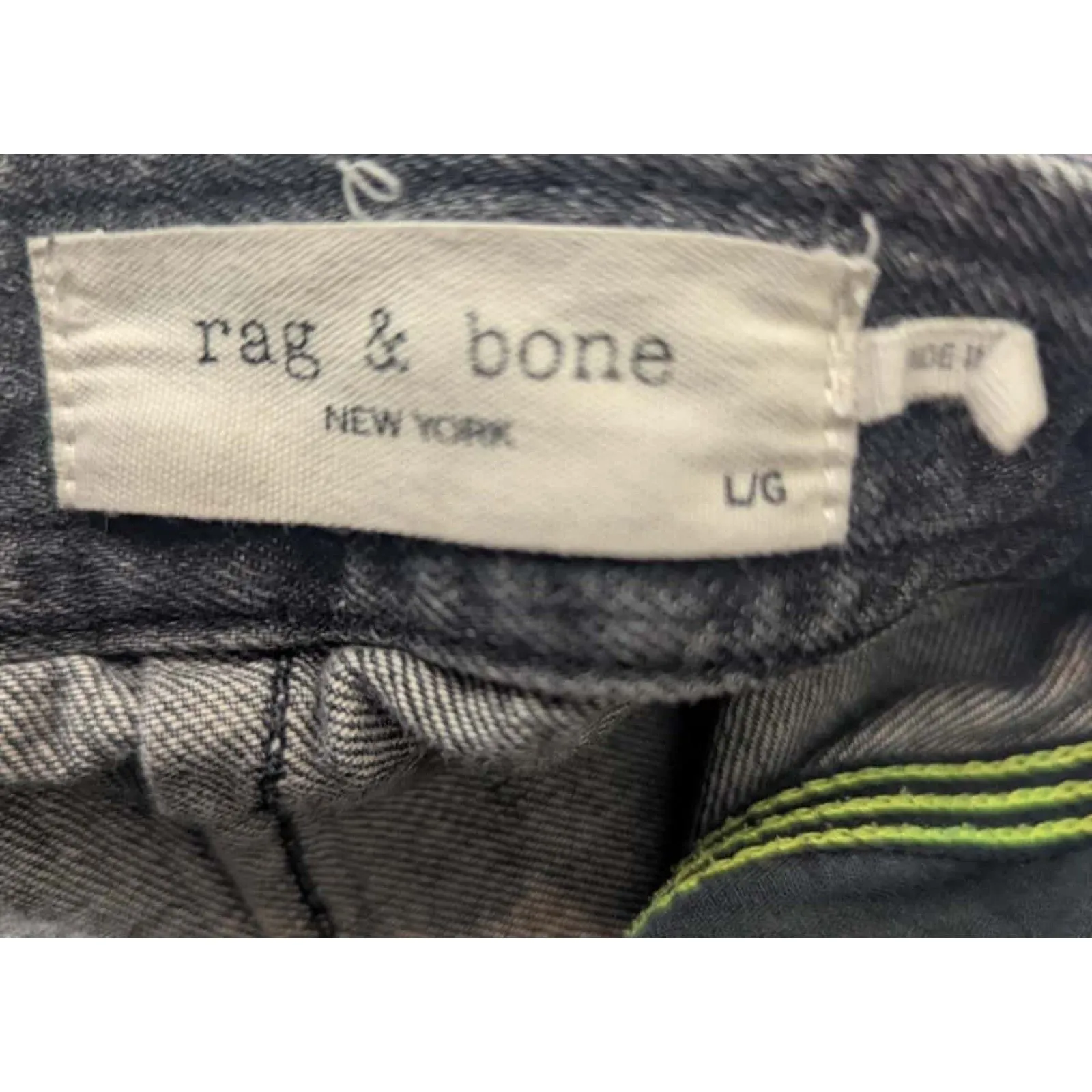 rag & bone Black Denim Shortalls Romper, Size L - Image 4