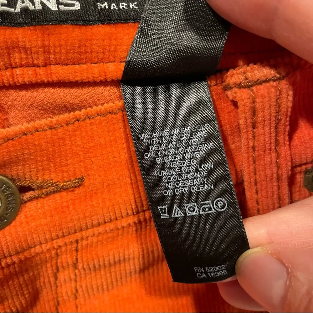 Y2K DKNY Jeans pumpkin orange corduroy mid-rise flare East Village Jean sz 8 - Image 6