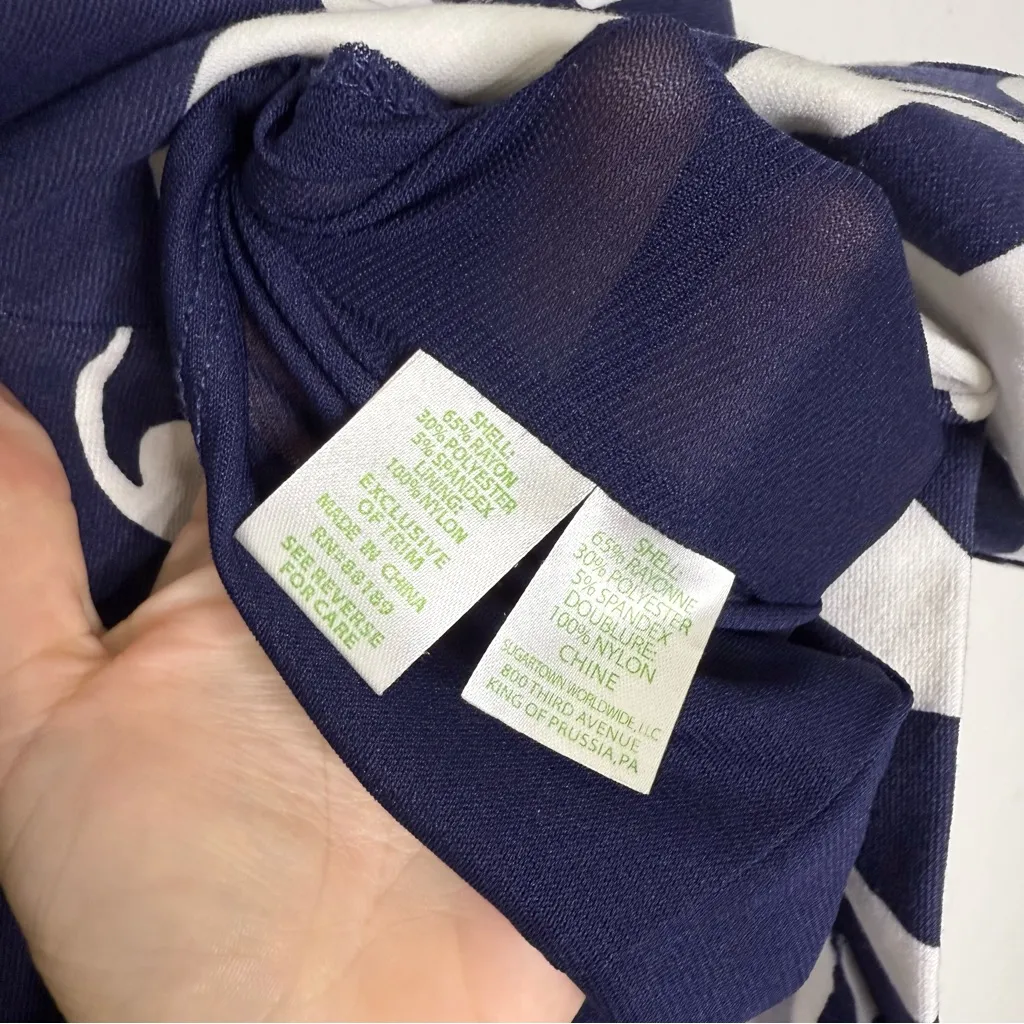 Lilly Pulitzer Brielle Dress XS Navy White Floral Crochet Trim - Image 5