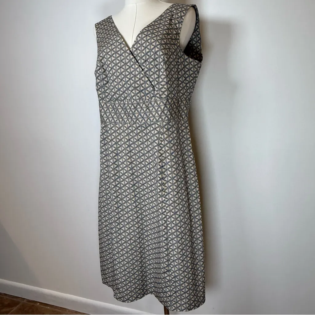 GAP Stretch Cotton Dress Sleeveless Crossover V-Neck Floral Women’s Size 14 - Image 4