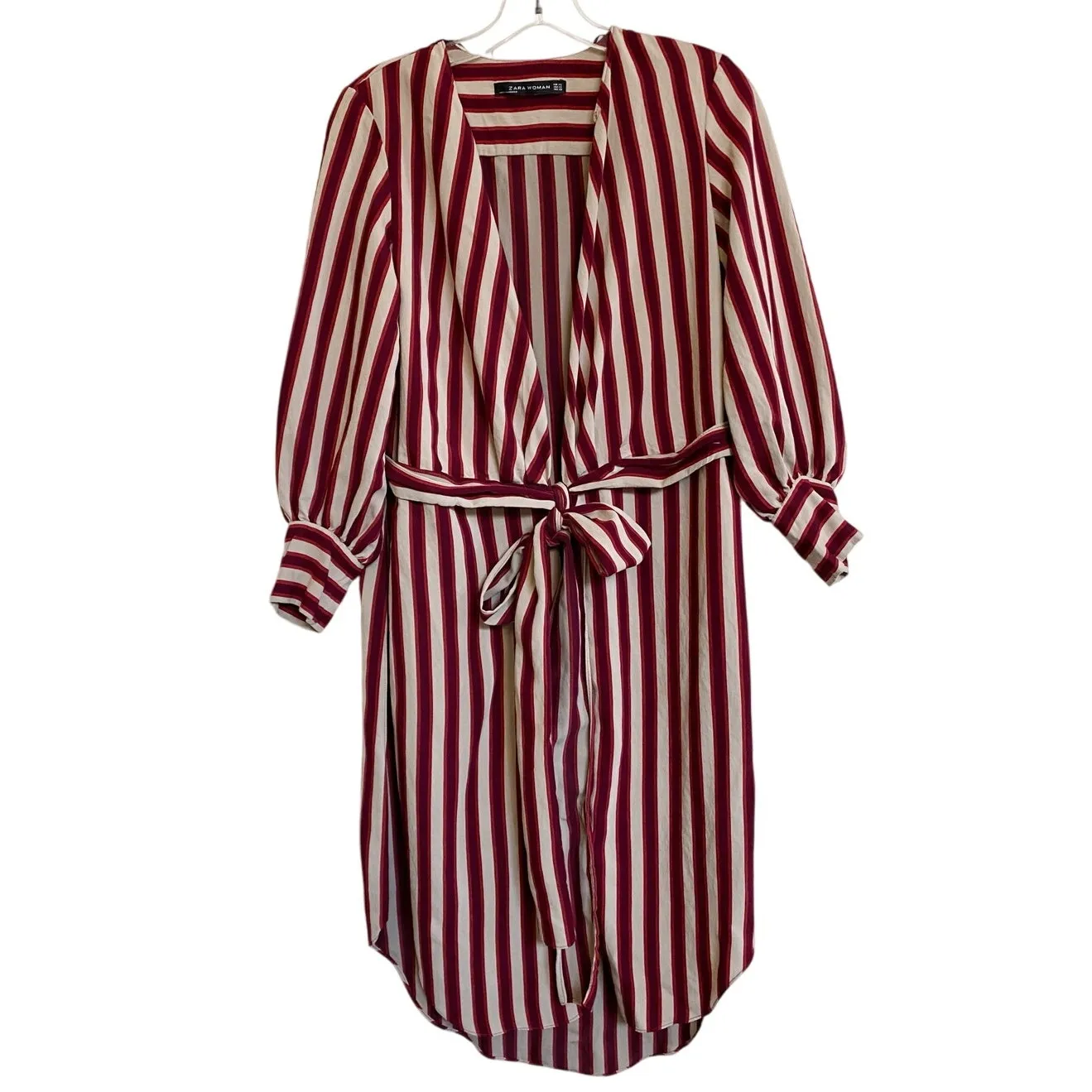 ZARA WOMAN Candy Cane Stripe‎ Mix Stripe Wrap Tunic Top - XS - Image 3